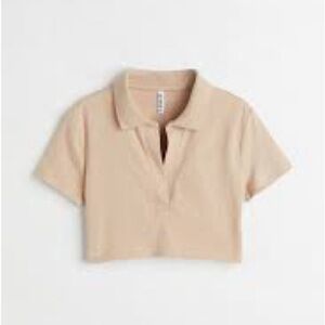 ❤️ H&M Divided Beige Cropped Top Large NWOT